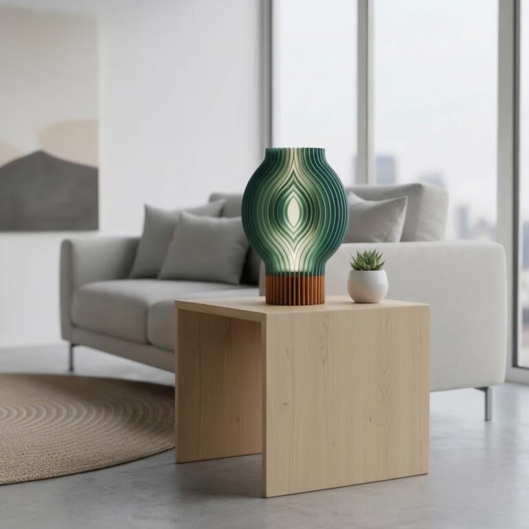 translucent green table lamp