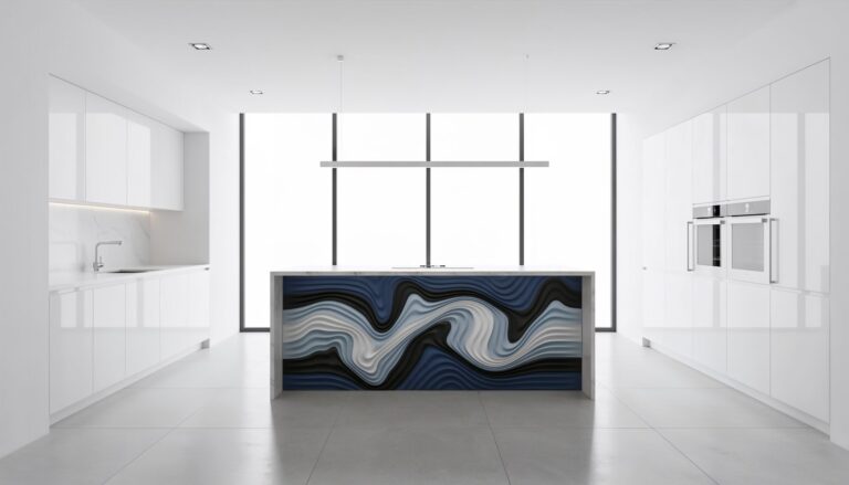 3d sculpted kitchen island