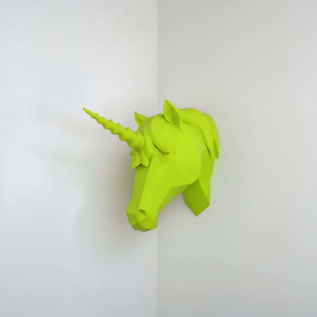 Low Poly Unicorn Wall Head