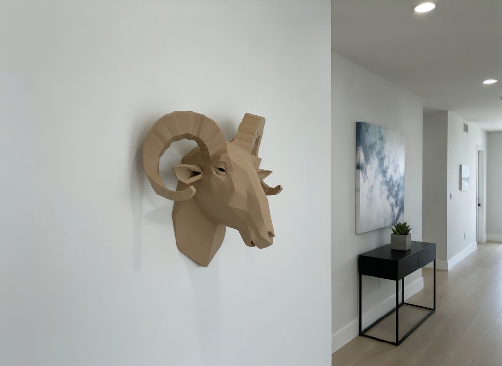 Low Poly Ram Wall Head