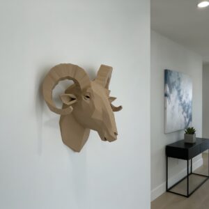 low poly ram wall head geometric 3d printed ram wall sculpture