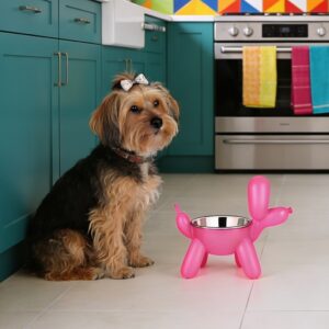 custom color dog bowl shaped like balloon dog